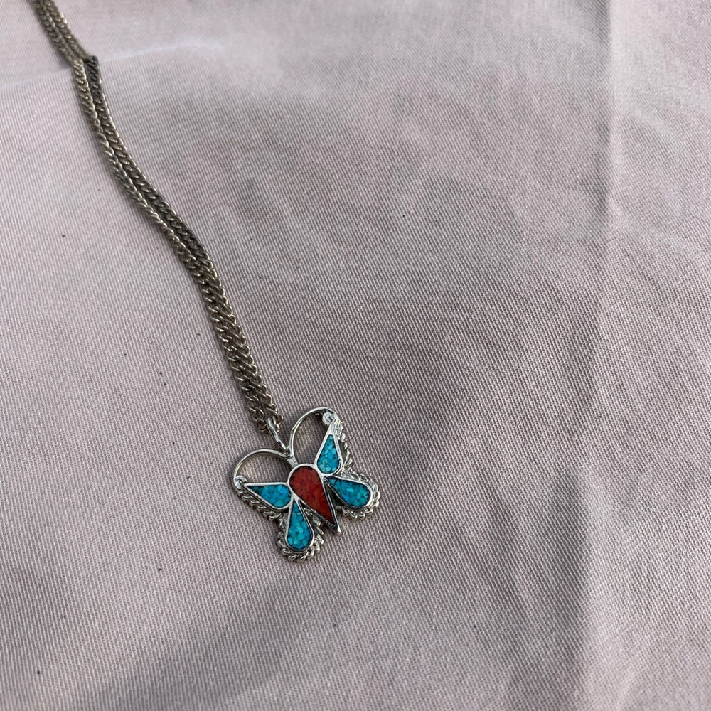 Butterfly charm with necklace